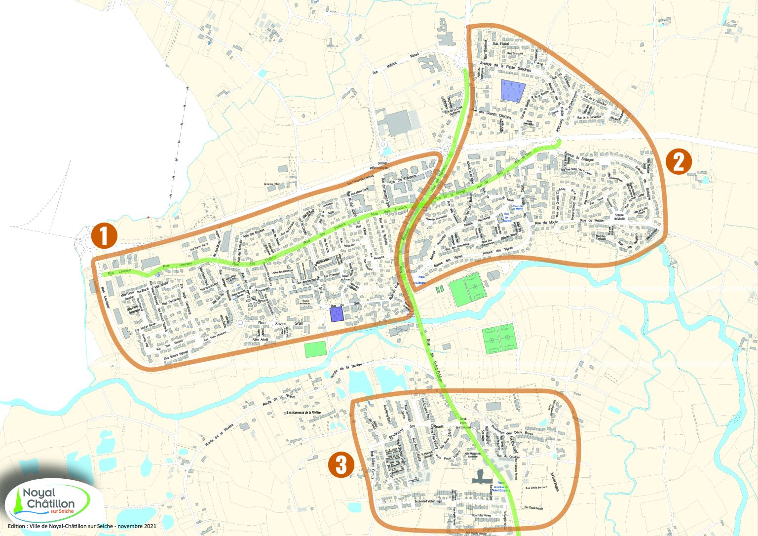 Balayage des rues : zones et périodicité - Mairie de Noyal-Chatillon (35)